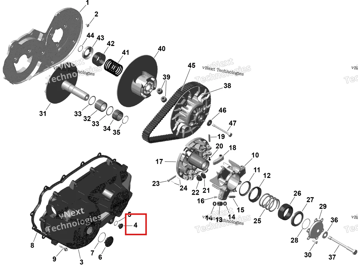 Деталь 420441820 на схеме узла 2026 Can-Am OUTLANDER - 2X4 - STD - 500 - 1KTB - Legion Red Rotax - Cvt