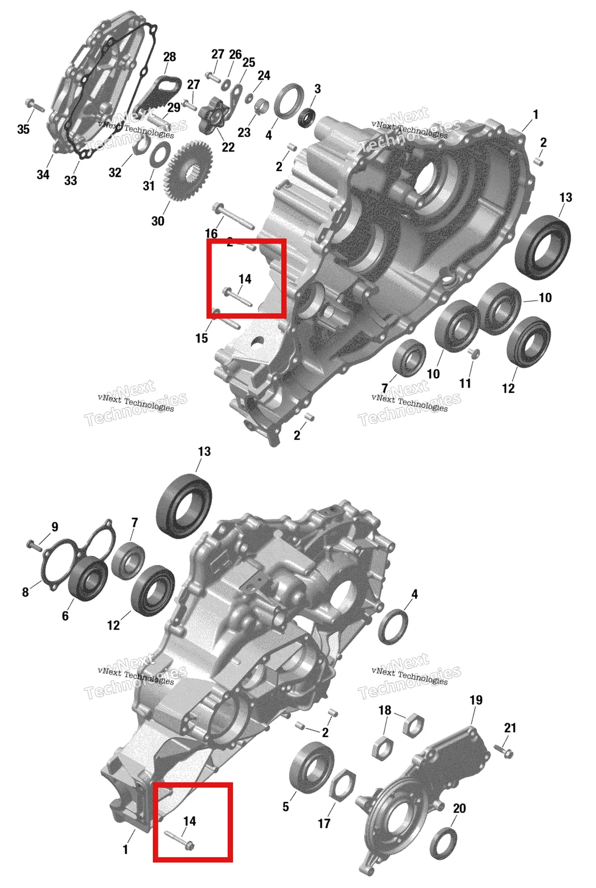 Деталь 420441921 на схеме узла 2022 Can-Am Maverick Turbo RR - DS - CE Rotax - Gear Box 1 - 509