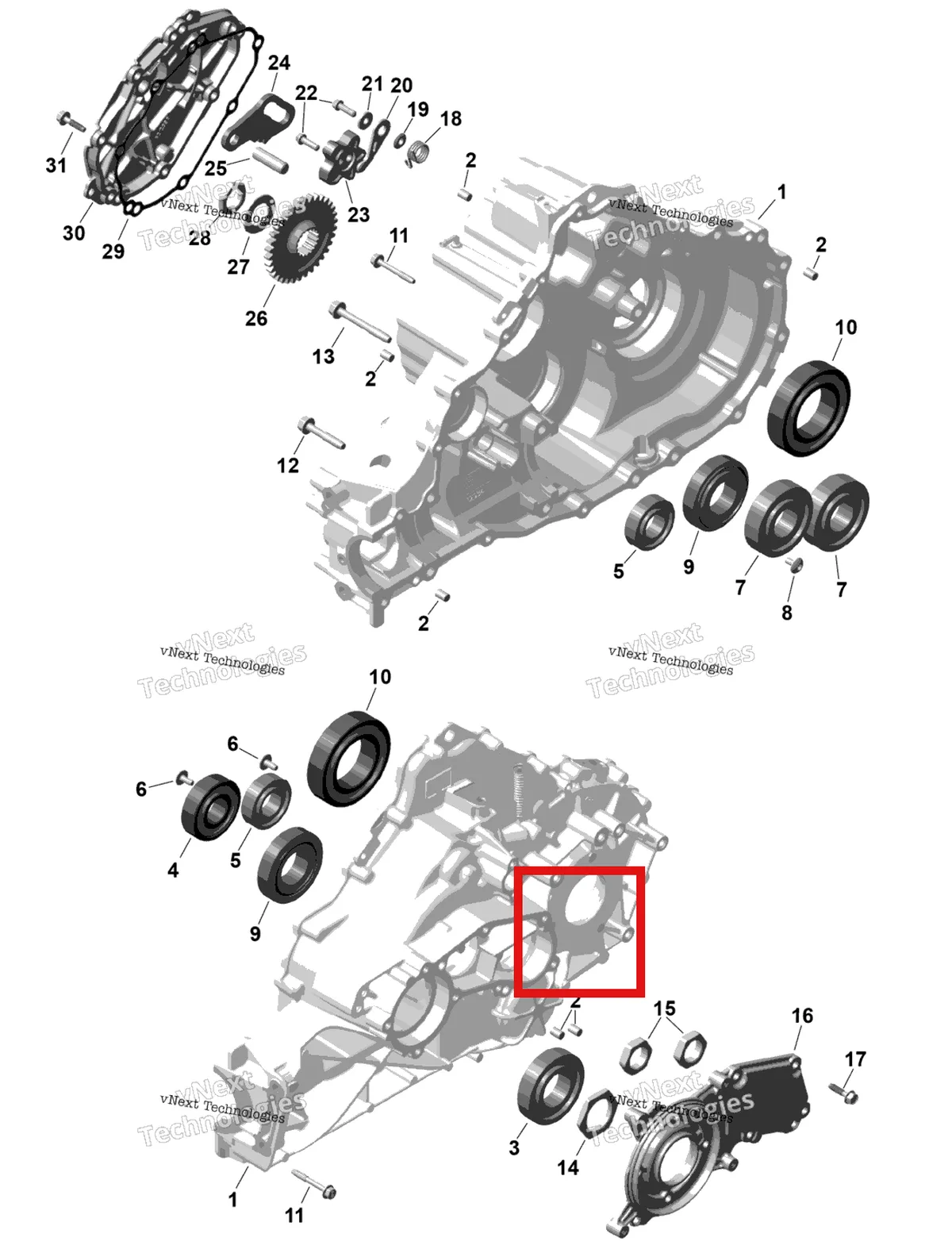 Деталь 420441932 (Torx винт фланцевый M8 × 45 Can-Am Commander MAX 1000R EFI XT (2024) (420441932)) на схеме узла 2026 Can-Am Commander - 1000R EFI - DPS - 6PTB - Compass Green - 60