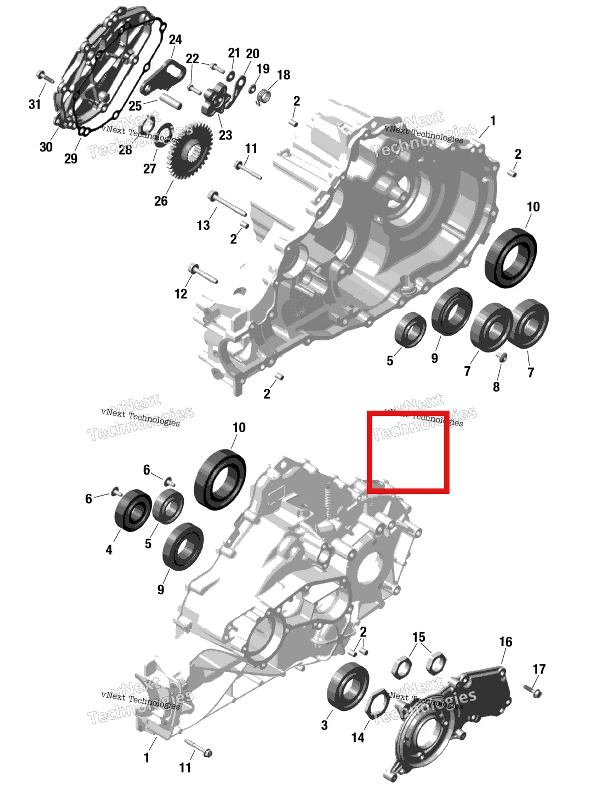 Деталь 420441941 на схеме узла 2023 Can-Am Commander 1000R EFI - XTP Rotax - Gearbox 1