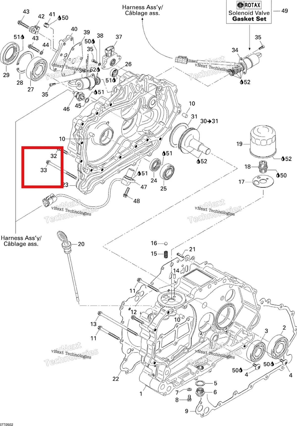 Деталь 420445070 на схеме узла 2005 Can-Am Traxter XT Clutch Housing And Cover