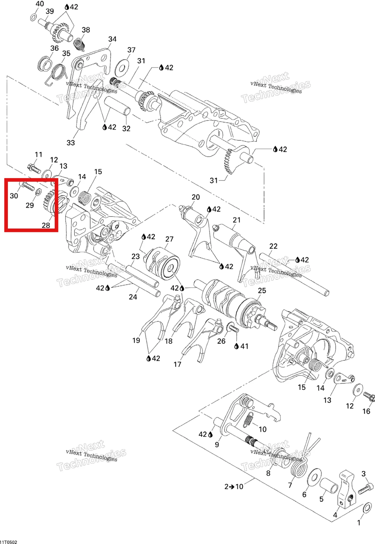 Деталь 420445331 на схеме узла 2005 Can-Am Traxter 5 Speed Gear Shift