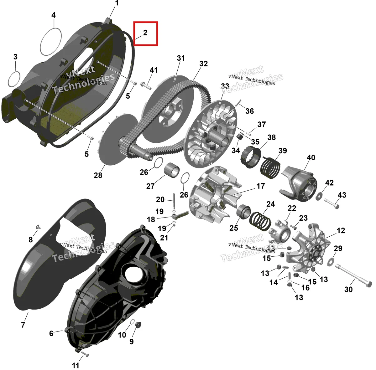 Деталь 420450400 на схеме узла 2026 Can-Am Commander - 1000R EFI - DPS - 6PTB - Compass Green - 60