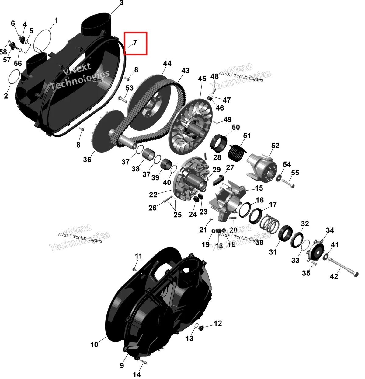 Деталь 420450405 на схеме узла 2026 Can-Am Maverick Max - TURBO - DS - 7WTB - Dusty Navy Satin - 64
