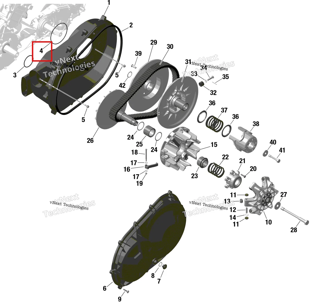 Деталь 420450430 на схеме узла 2023 Can-Am Maverick Trail 1000 - DPS Rotax - Cvt