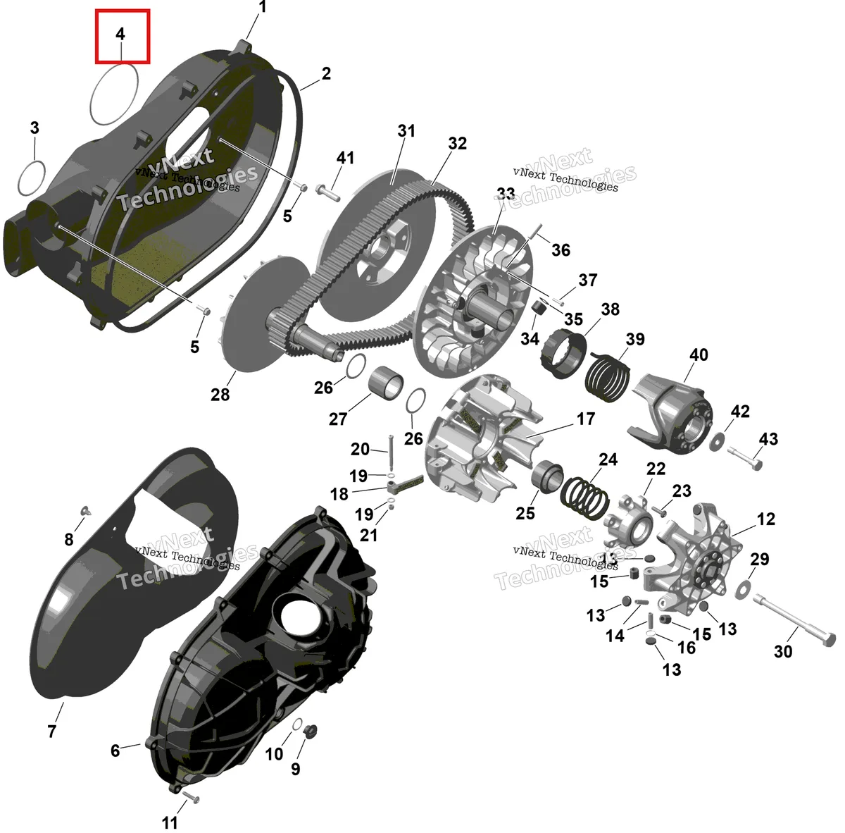Деталь 420450431 на схеме узла 2026 Can-Am Commander - 1000R EFI - DPS - 6PTB - Compass Green - 60