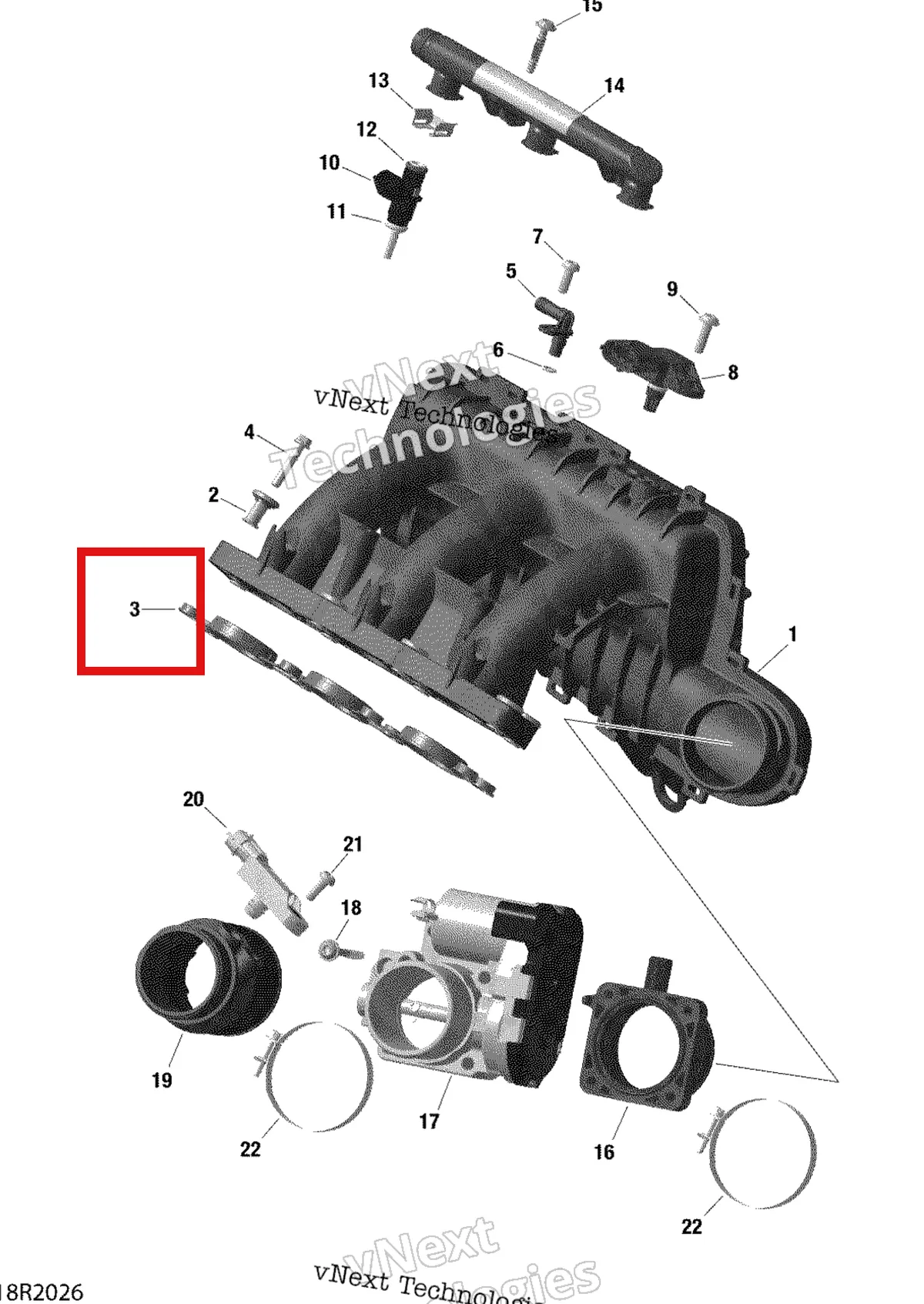 Деталь 420450510 на схеме узла 2020 Can-Am Maverick Turbo - STD Air Intake Manifold And Throttle Body