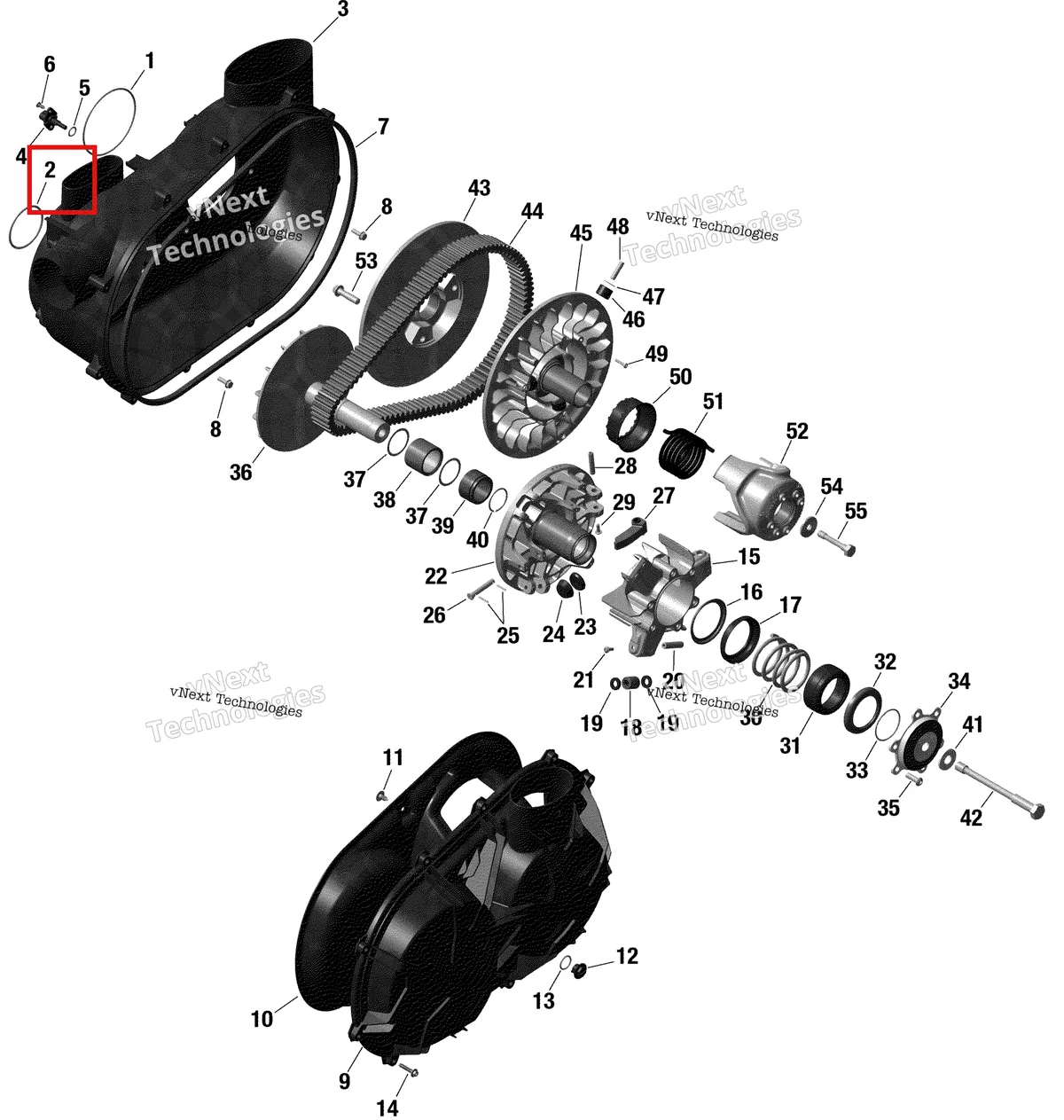 Деталь 420450520 на схеме узла 2022 Can-Am Maverick Turbo RR - DS - CE Rotax - Cvt - Turbo Rr