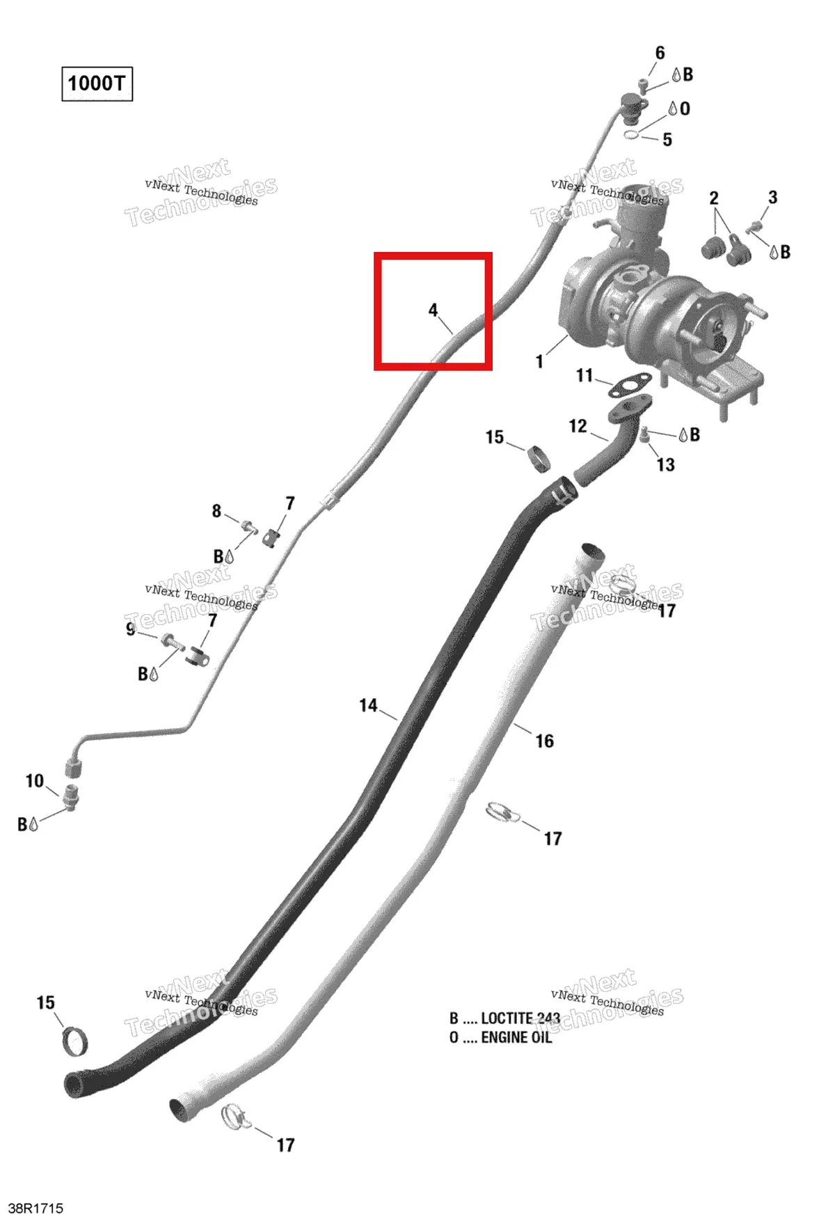 Деталь 420456353 на схеме узла 2017 Can-Am Maverick Turbocharger