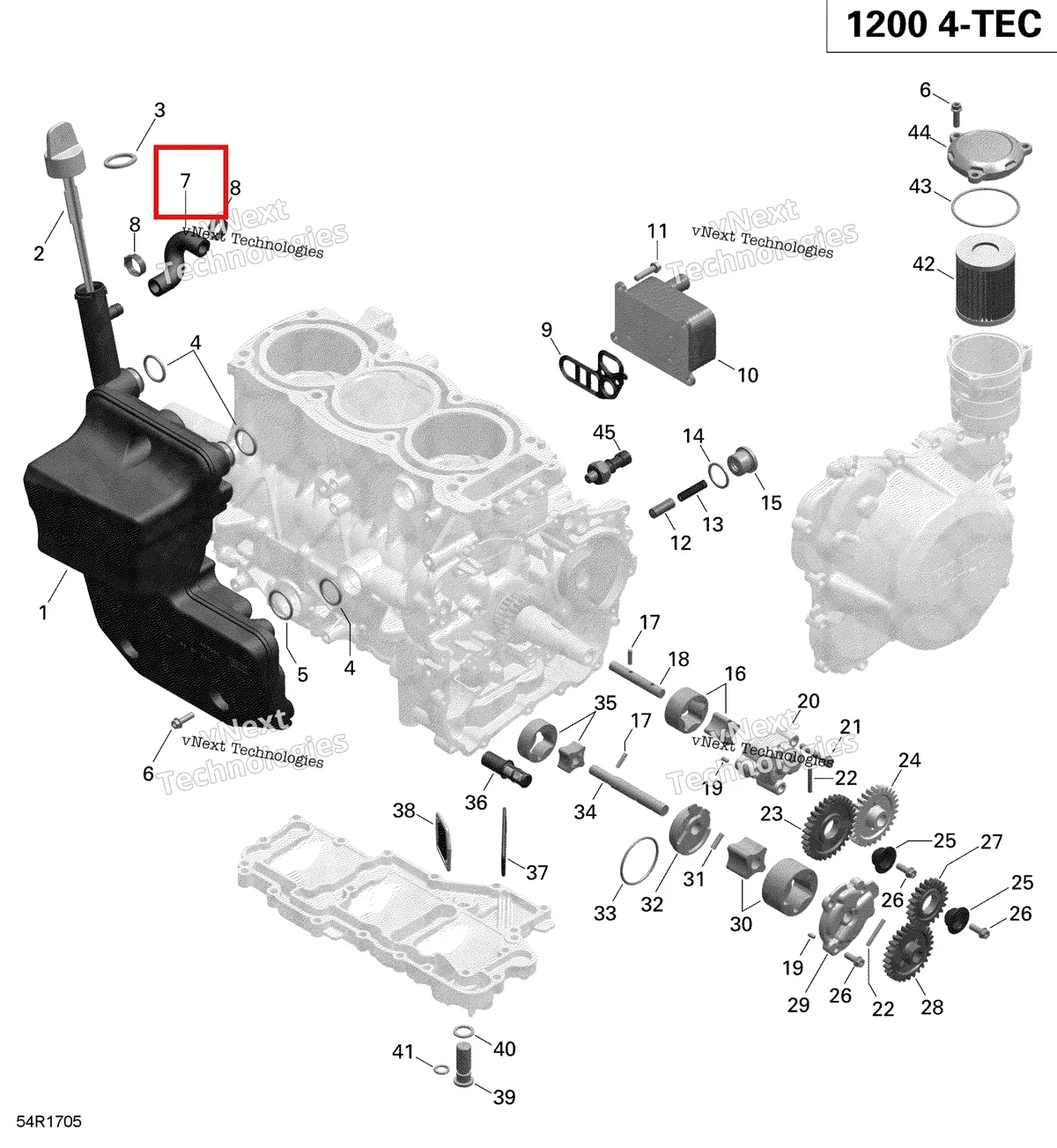 Деталь 420460021 (Линия Сброса Воздуха) на схеме узла 2019 Ski-Doo EXPEDITION LE-SE 1200 4-TEC Engine Lubrication - 1200Itc 4-Tec