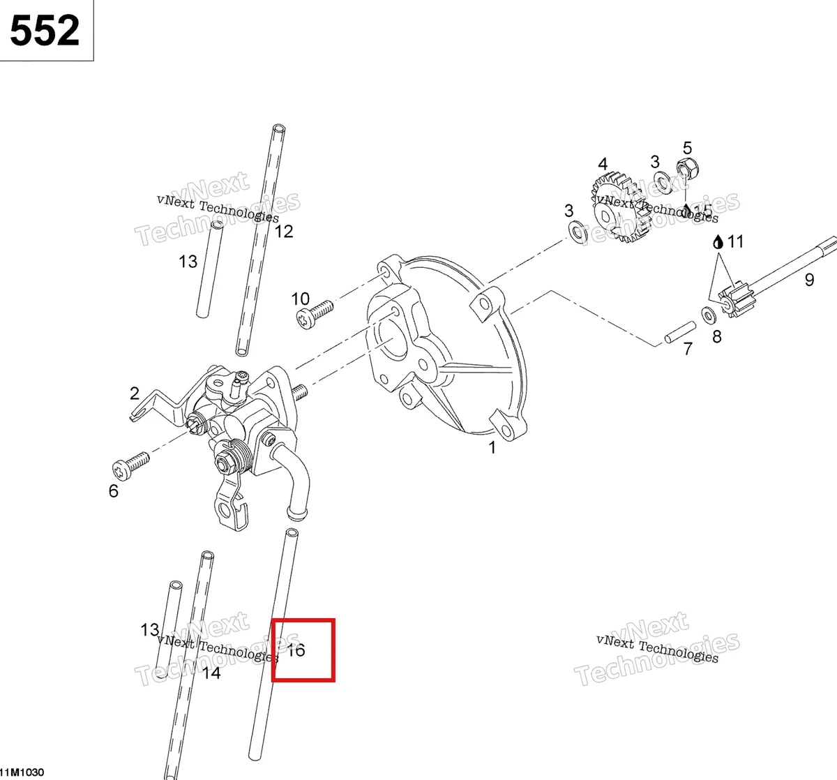 Деталь 420460170 (Деталь Isolation Hose. Enduro 550_enduro 550 R.c.) на схеме узла 2011 Ski-Doo Skandic WT 550F YetiII Oil Pump