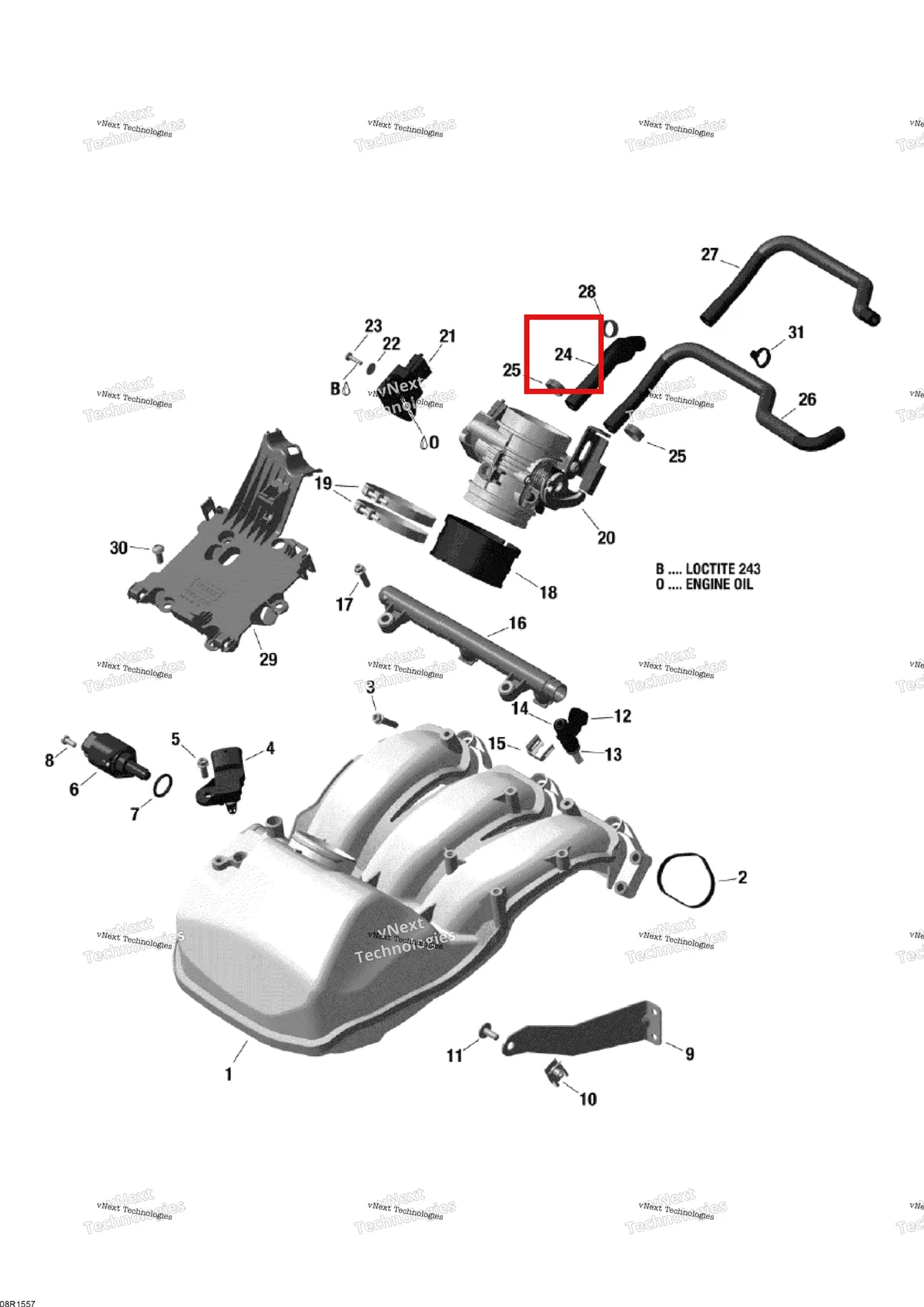 Деталь 420460482 (Шланг) на схеме узла 2015 Ski-Doo EXPEDITION LE 1200 4-TEC Engine Air Intake System