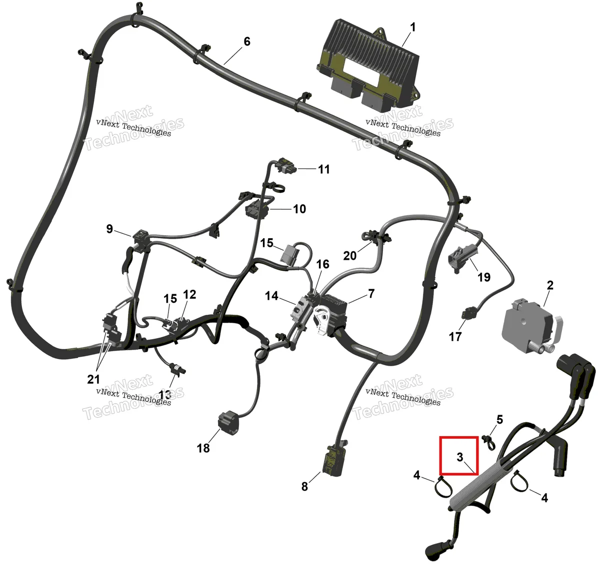 Деталь 420464158 (Ignition трос в сборе SAE Can-Am Commander 1000R EFI DPS (2022) (420464158)) на схеме узла 2026 Can-Am Commander - 1000R EFI - DPS - 6PTB - Compass Green - 60