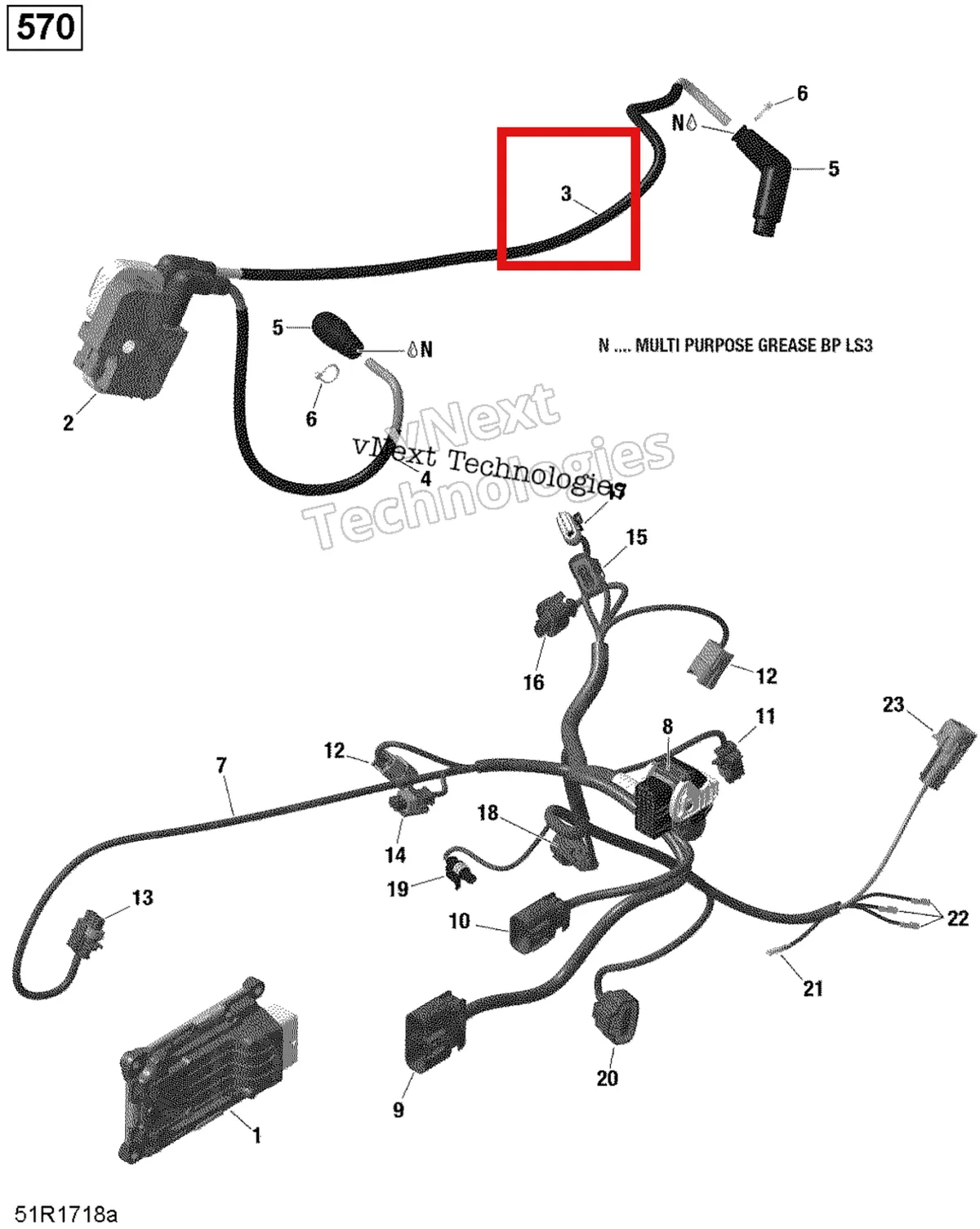 Деталь 420464166 на схеме узла 2020 Can-Am Outlander 570 EFI - XMR Engine Harness And Electronic Module - 570 Efi - Xmr