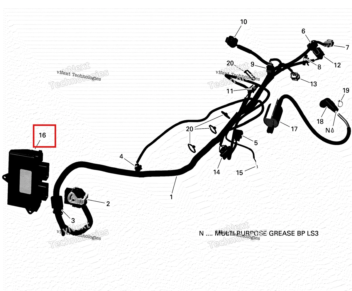 Деталь 420464206 на схеме узла 2018 Can-Am DEFENDER HD5 Engine Harness And Electronic Module