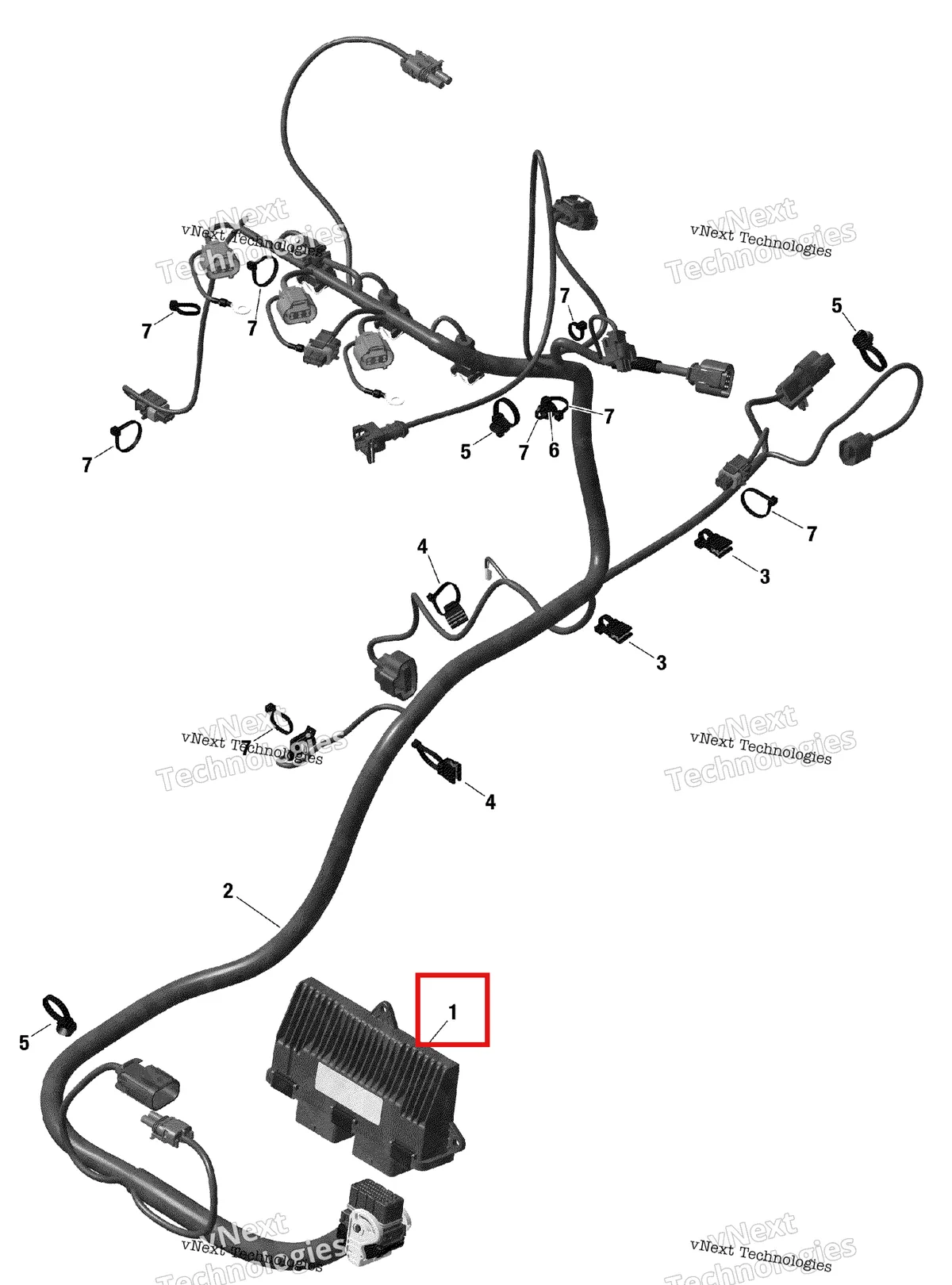 Деталь 420464314 на схеме узла 2018 Can-Am Maverick X3 900HO Engine Harness And Electronic Module 900 Ho