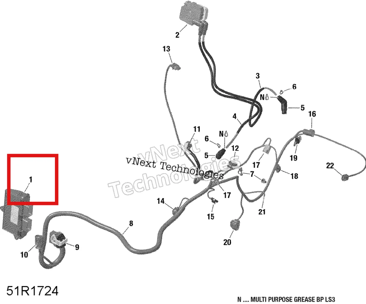 Деталь 420464383 на схеме узла 2018 Can-Am DEFENDER HD10 Engine Harness And Electronic Module - Hd10