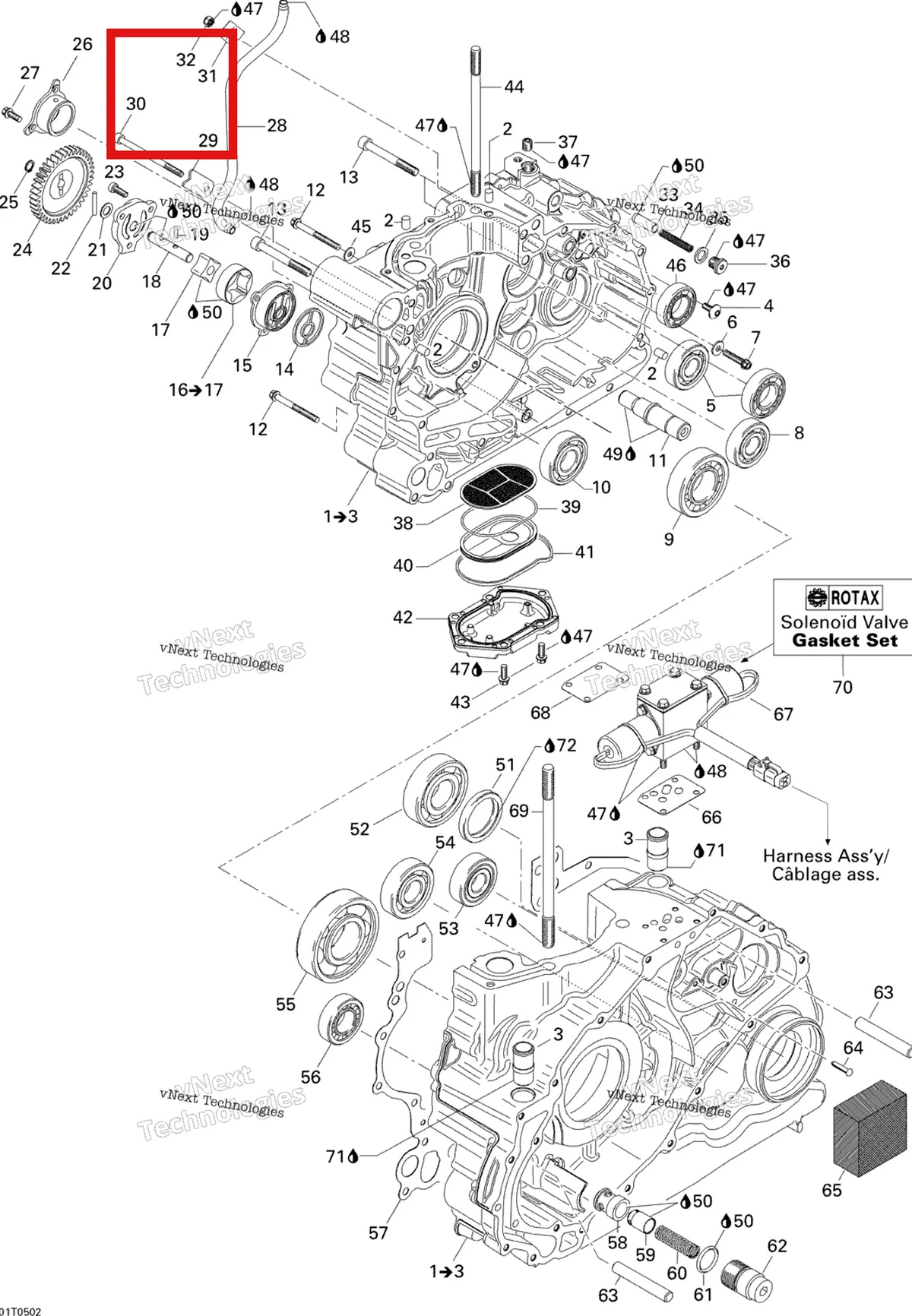 Деталь 420610131 на схеме узла 2005 Can-Am Traxter XT Crankcase
