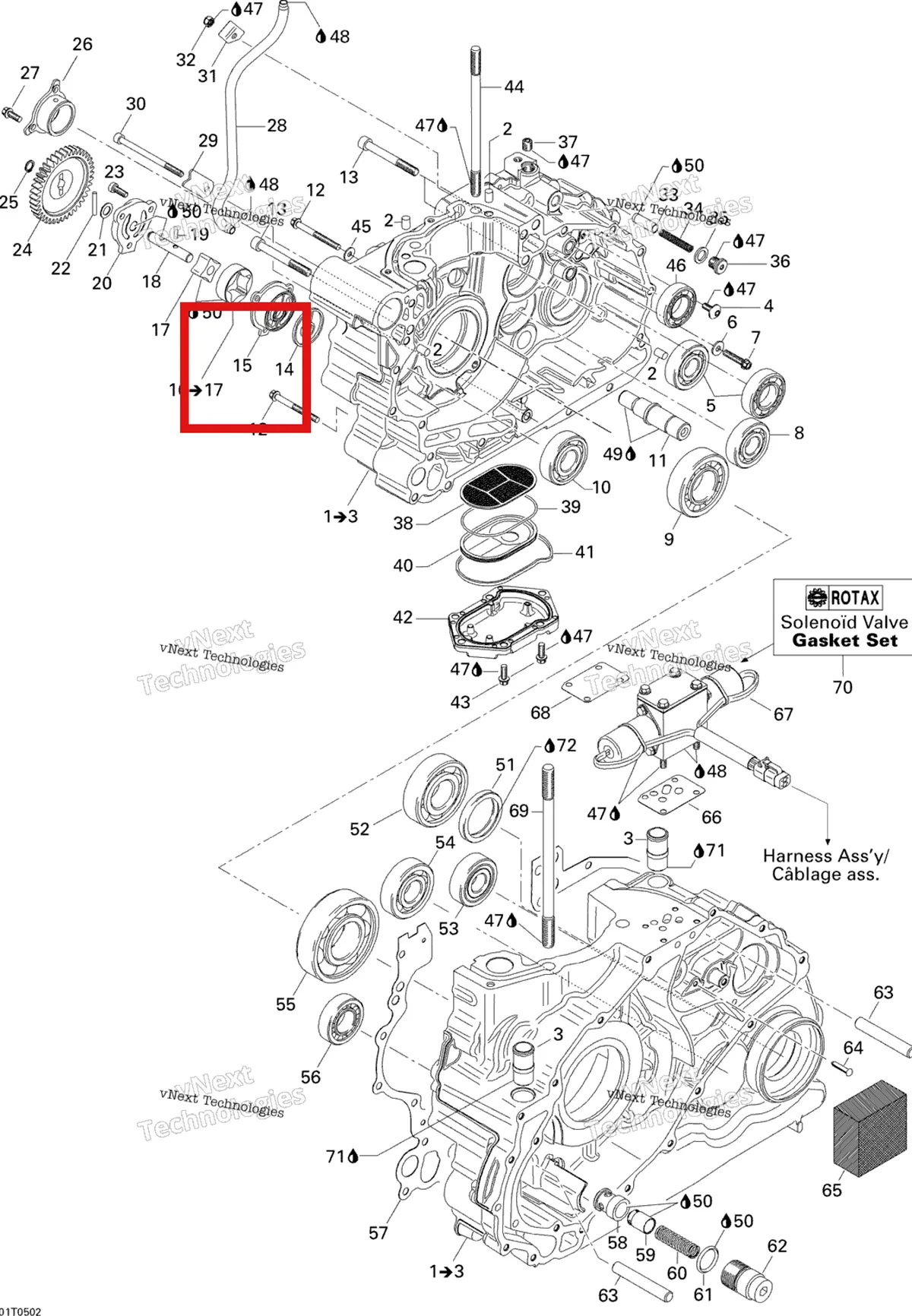 Деталь 420610140 на схеме узла 2005 Can-Am Traxter 5 Speed Crankcase