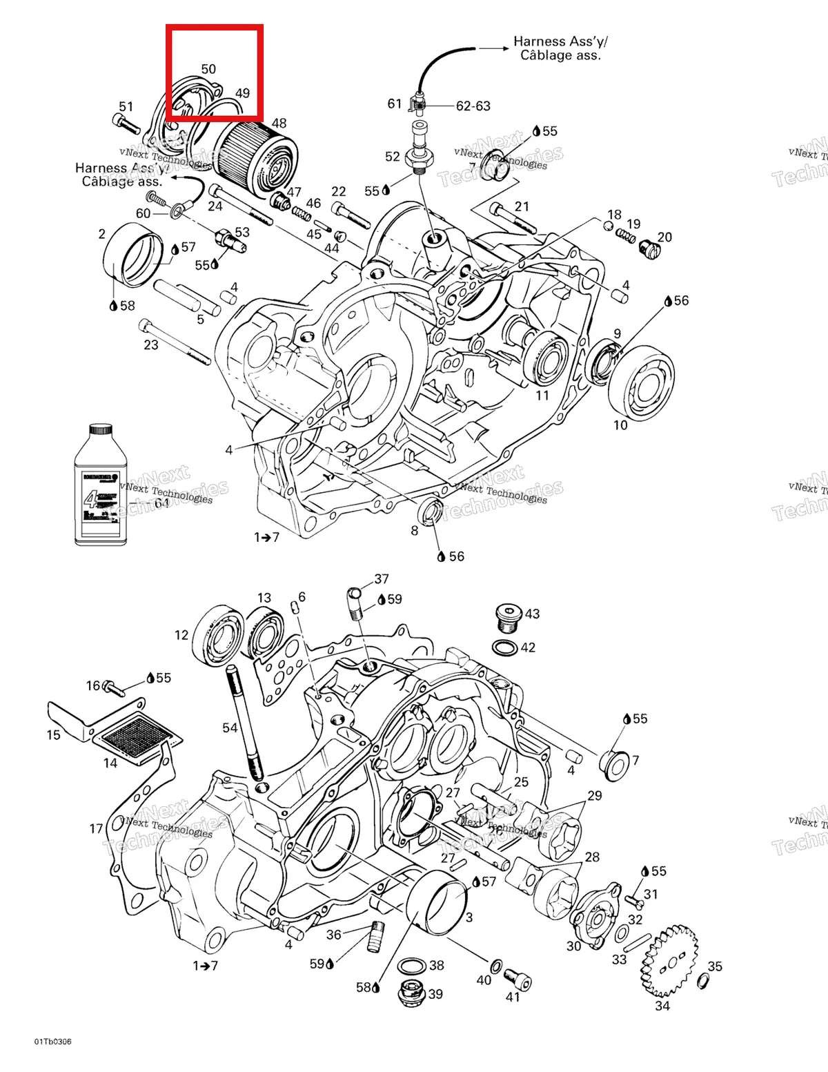 Деталь 420610230 на схеме узла 2003 Can-Am DS 650 Baja Crankcase