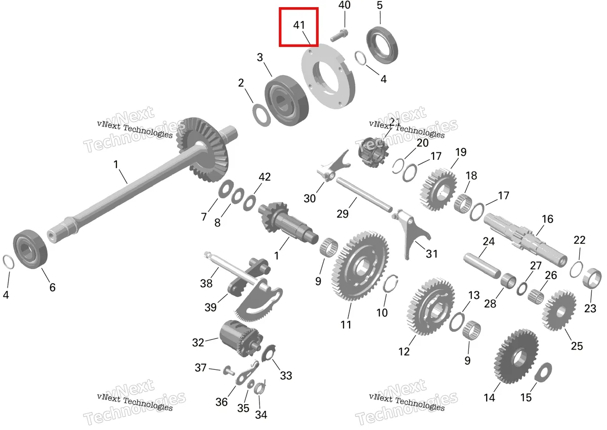 Деталь 420610243 на схеме узла 2024 Can-Am Outlander MAX 450 EFI 6X6 - 4ZRA - DPS Package - Tundra Green Rotax - Gearbox
