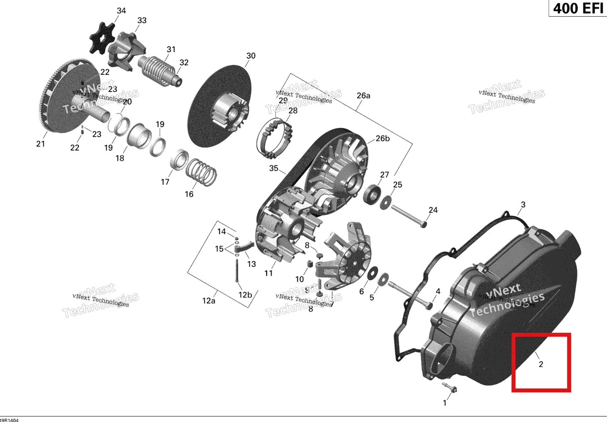 Деталь 420610428 на схеме узла 2014 Can-Am OUTLANDER 400 EFI, STD, XT Transmission