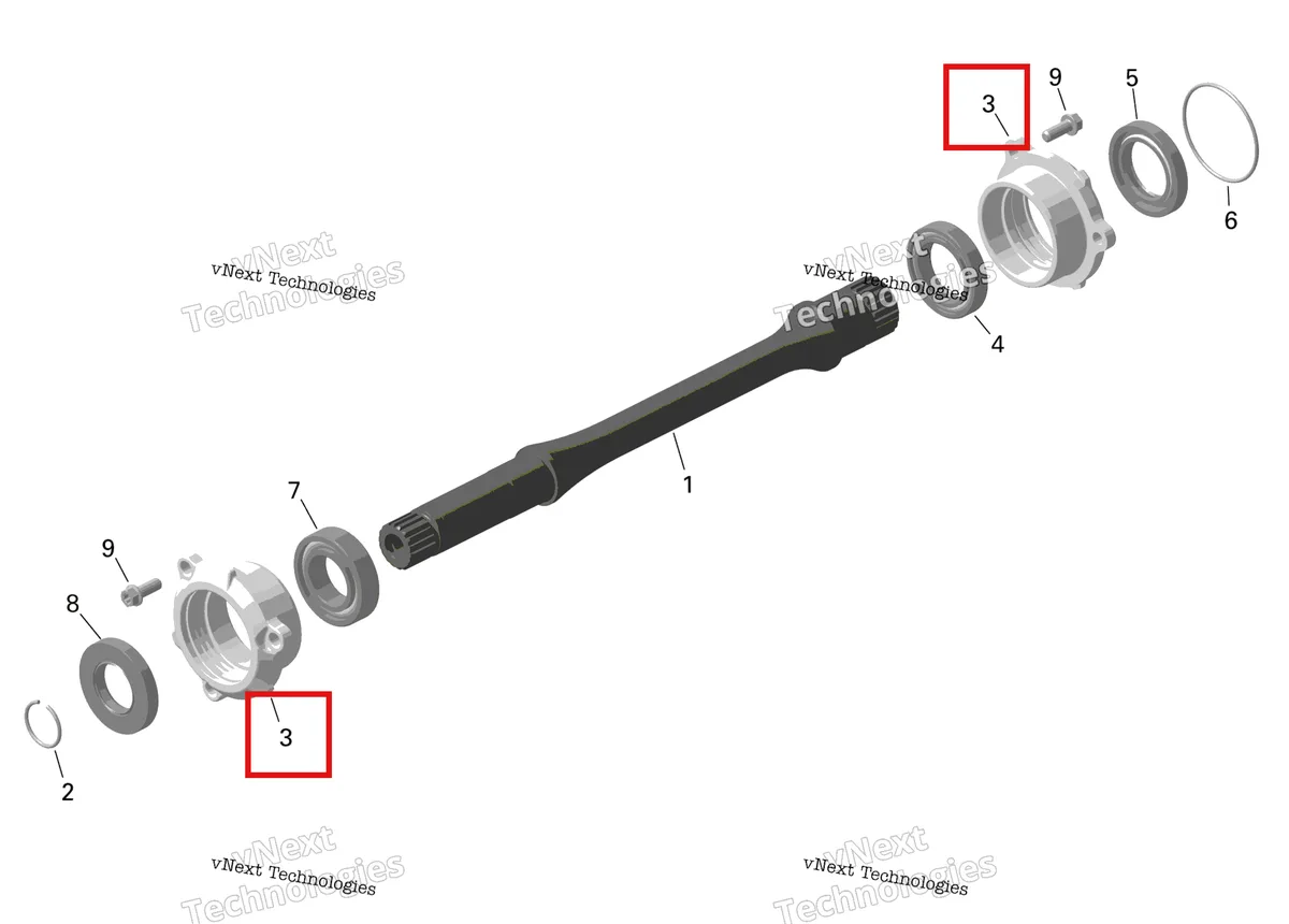 Деталь 420611221 на схеме узла 2024 Can-Am Outlander MAX 650 EFI 6X6 - 5YRA - DPS Package - Tundra Green Rotax - Drive Shaft