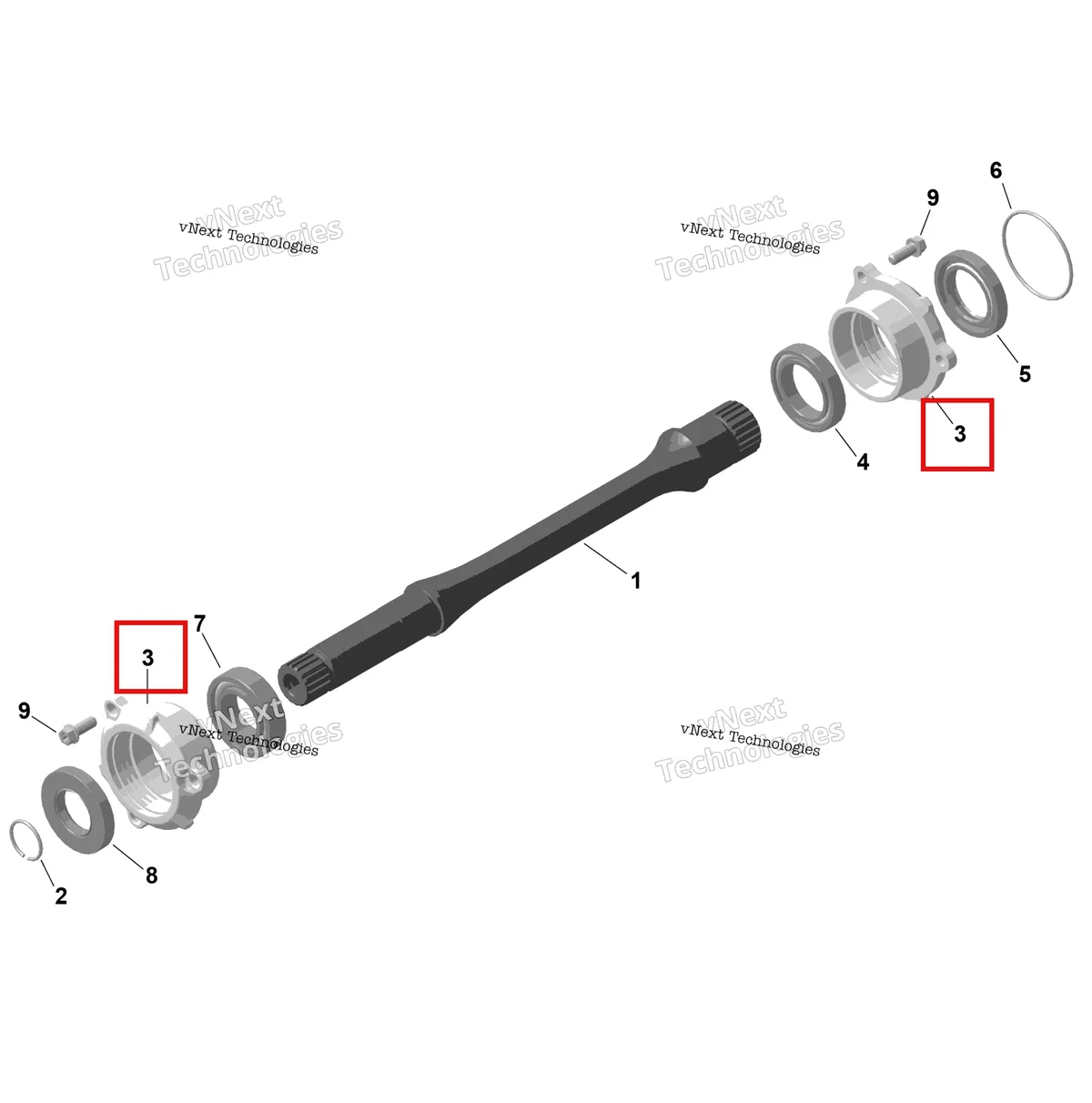 Деталь 420611223 на схеме узла 2026 Can-Am RENEGADE - 4X4 - XMR - 1000R EFI - 5UTA - Hyper Silver Rotax - Drive Shaft