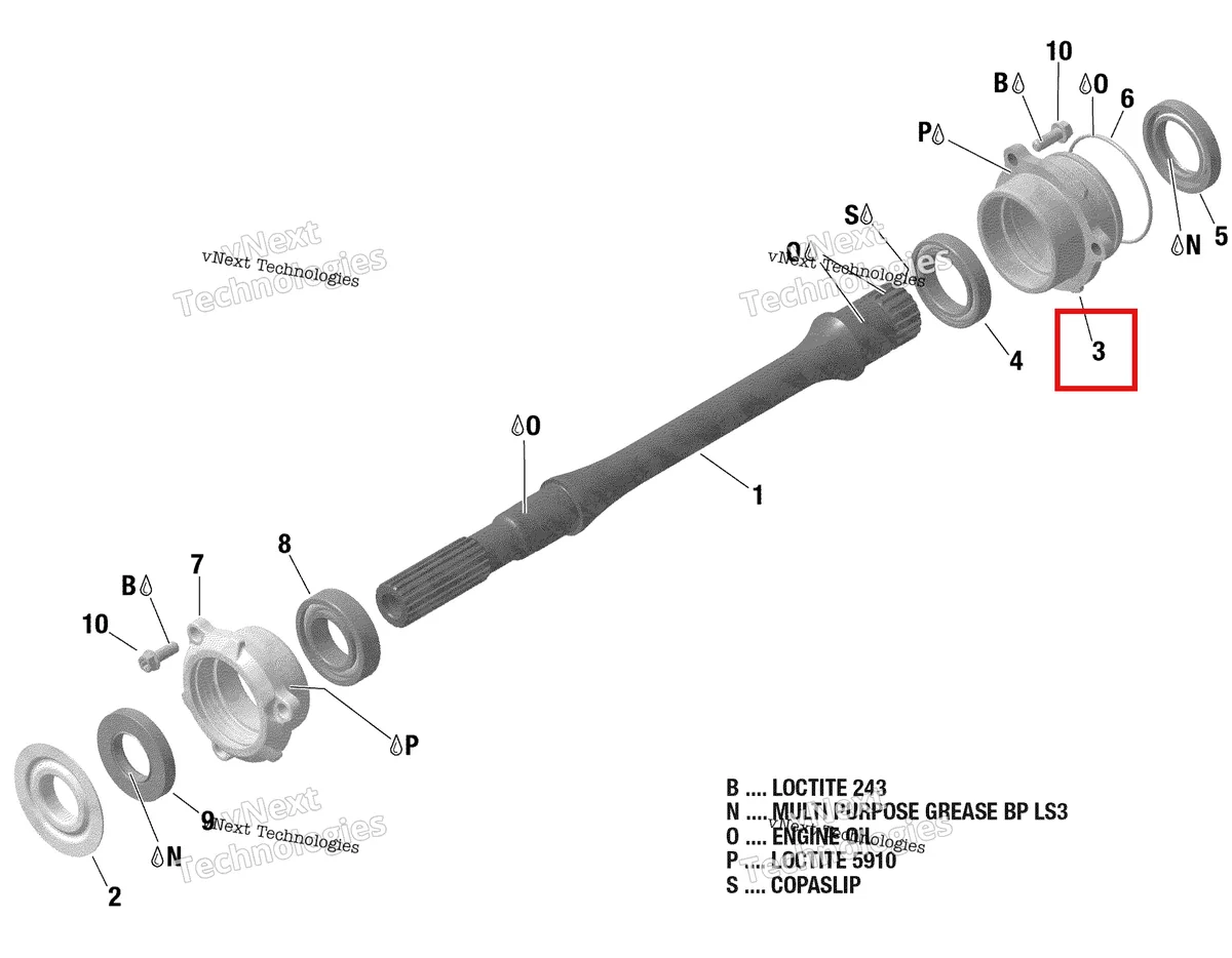 Деталь 420611227 на схеме узла 2019 Can-Am MAVERICK SPORT 1000R - DPS - T1B SERIES Drive Shaft - 1010R