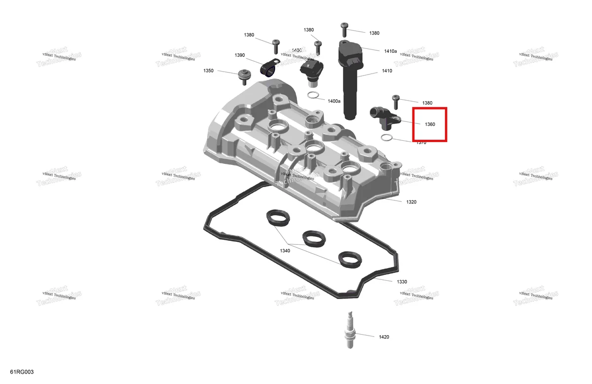 Деталь 420611242 на схеме узла 2027 Ski-Doo RENEGADE - X-RS - 900 ACE TURBO R - DAVL - Circuit Yellow - 15X137X1.25RS Track Rotax - Valve Cover