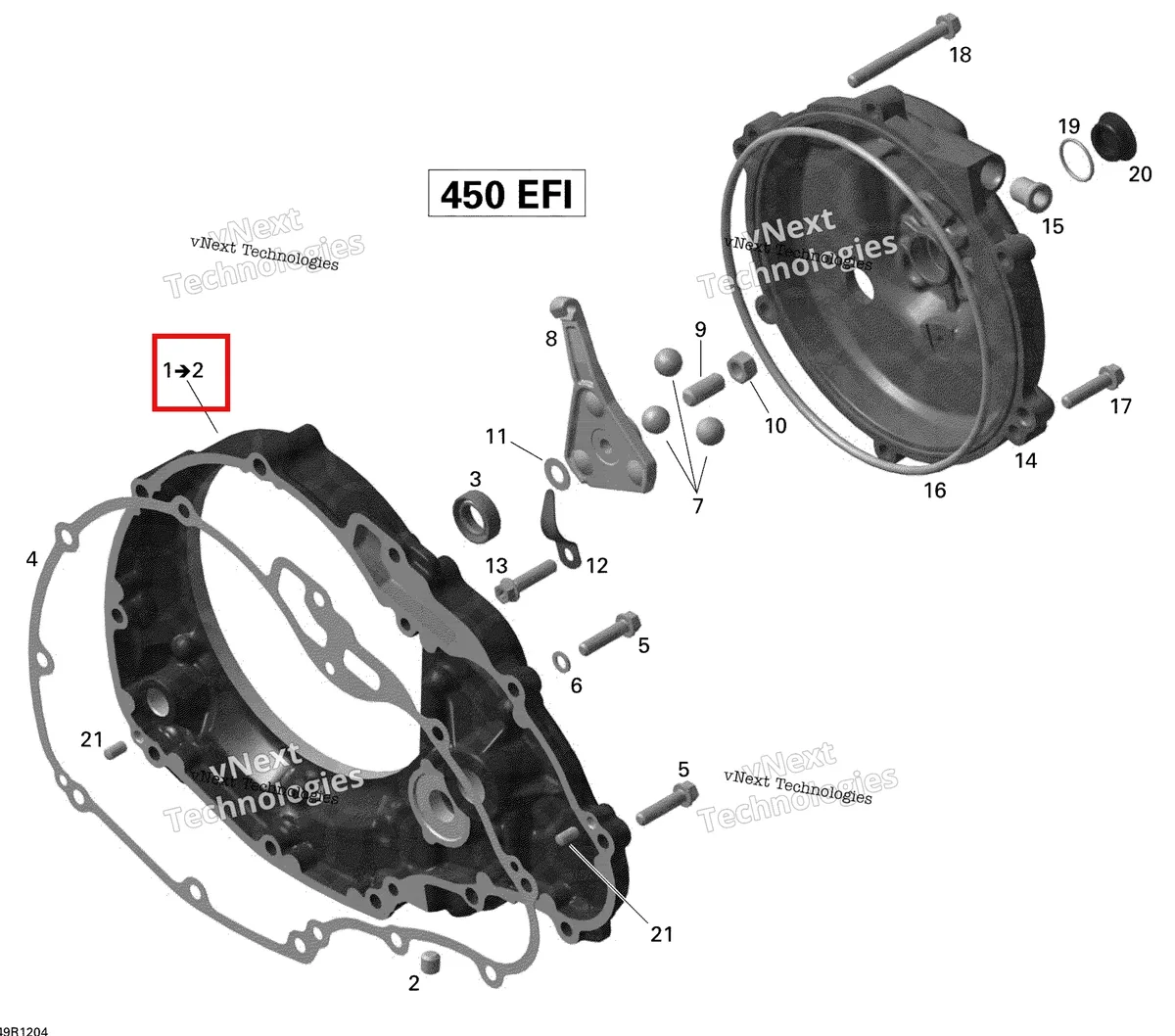 Деталь 420611666 на схеме узла 2015 Can-Am DS 450EFI STD Clutch Cover