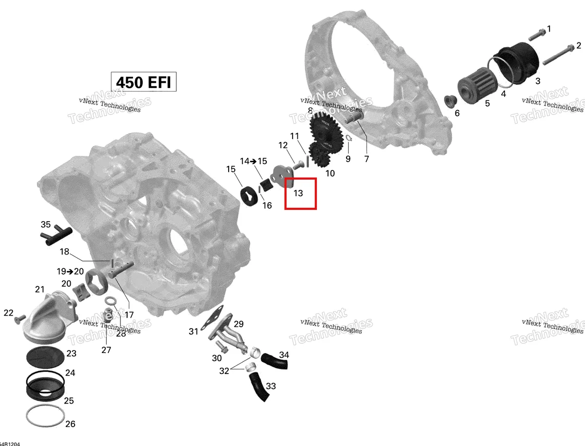 Деталь 420611791 на схеме узла 2015 Can-Am DS 450EFI STD Engine Lubrication