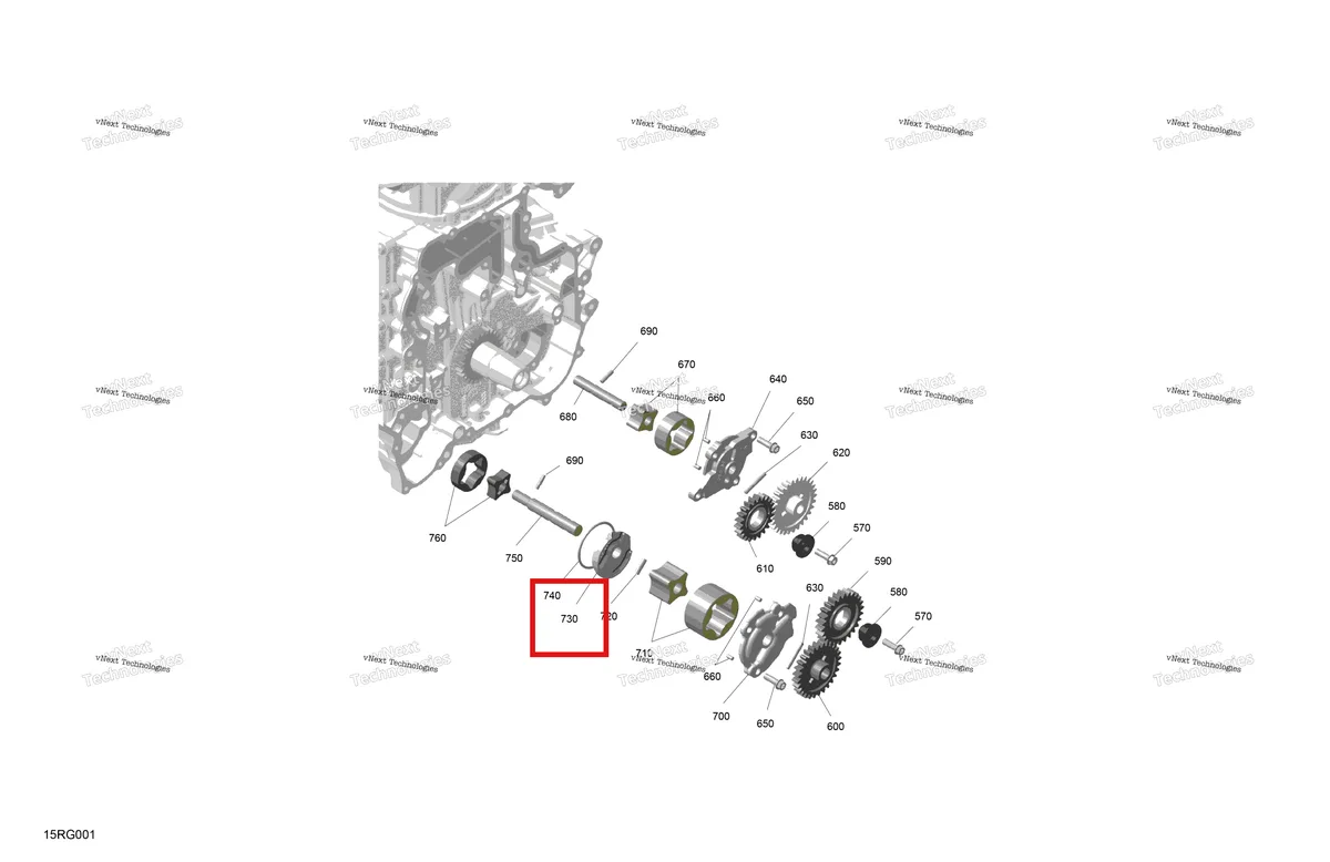 Деталь 420611985 на схеме узла 2027 Ski-Doo RENEGADE - X-RS - 900 ACE TURBO R - DAVL - Circuit Yellow - 15X137X1.25RS Track Rotax - Oil Pump