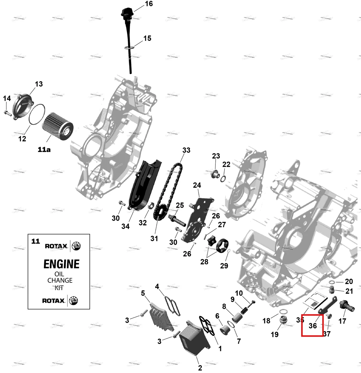 Деталь 420612072 (Крышка сетка Can-Am Outlander 4x4 DPS 700 (2025) (420612072)) на схеме узла 2026 Can-Am OUTLANDER - 4X4 - STD - 700 - 1CTB - CALI - Granite Grey Rotax - Engine Lubrication