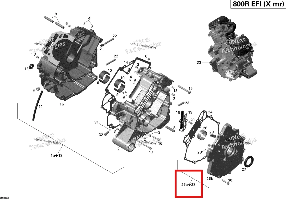 Деталь 420612126 на схеме узла 2012 Can-Am Outlander 800REFI Xmr Crankcase