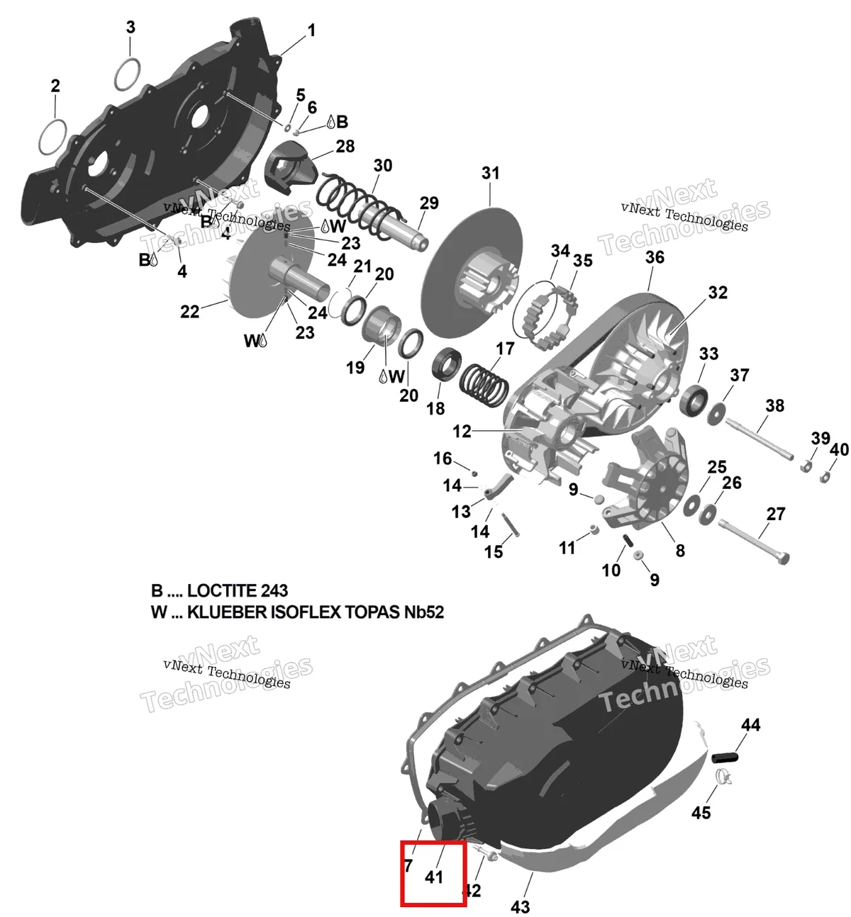 Деталь 420612313 на схеме узла 2017 Can-Am Commander - Commander Max Transmission - 1000 Efi