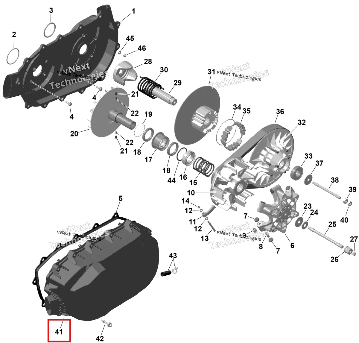 Деталь 420612316 на схеме узла 2026 Can-Am RENEGADE - 4X4 - XMR - 1000R EFI - 5UTA - Hyper Silver Rotax - Cvt