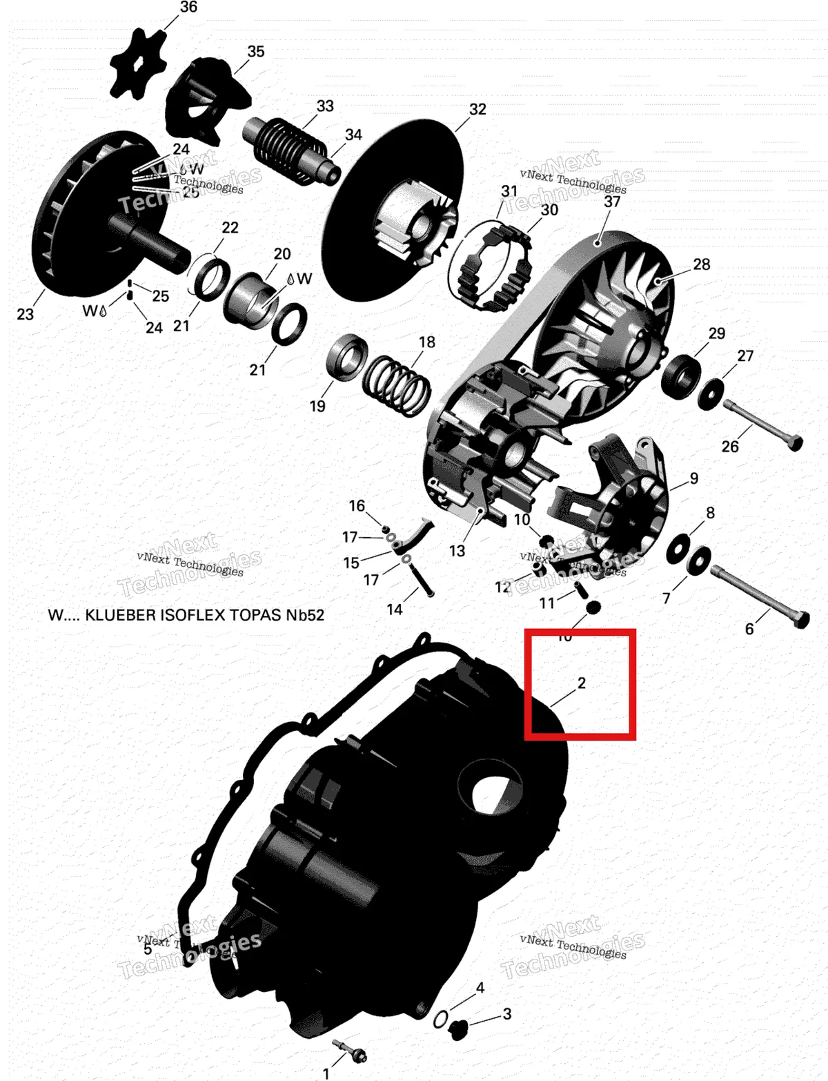 Деталь 420612462 на схеме узла 2021 Can-Am Defender HD5 - BASE DPS Rotax - Transmission