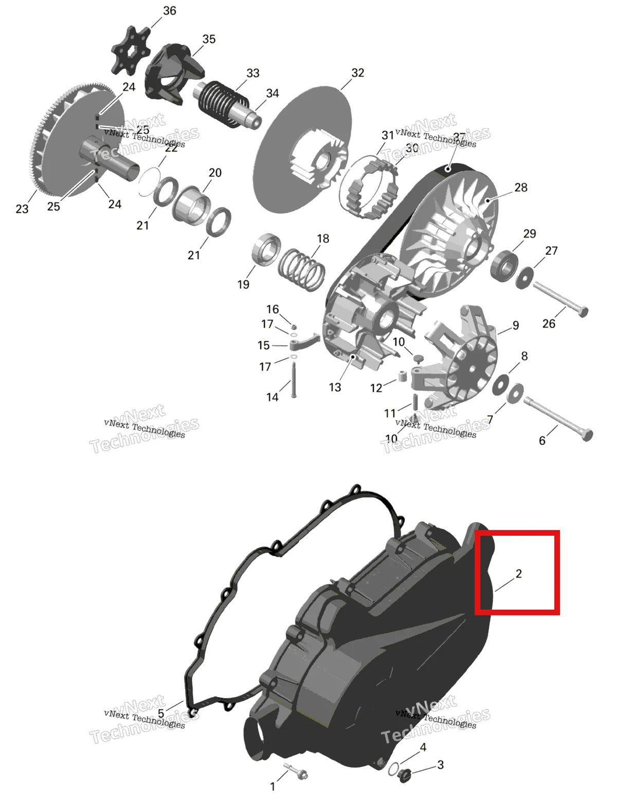 Деталь 420612465 на схеме узла 2024 Can-Am Outlander MAX 450 EFI 6X6 - 4ZRA - DPS Package - Tundra Green Rotax - Cvt