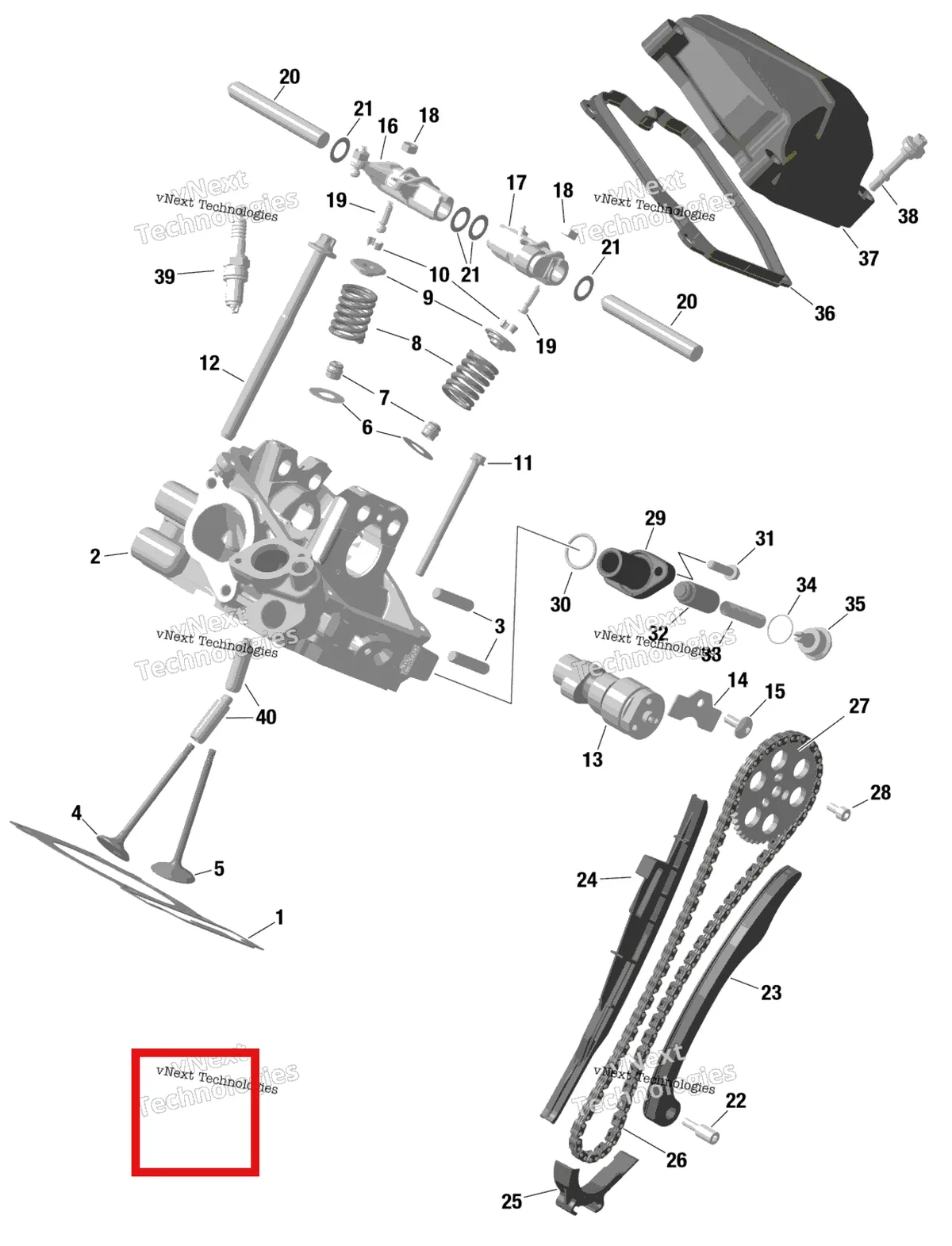 Деталь 420613532 на схеме узла Rotax - Rear Cylinder Head