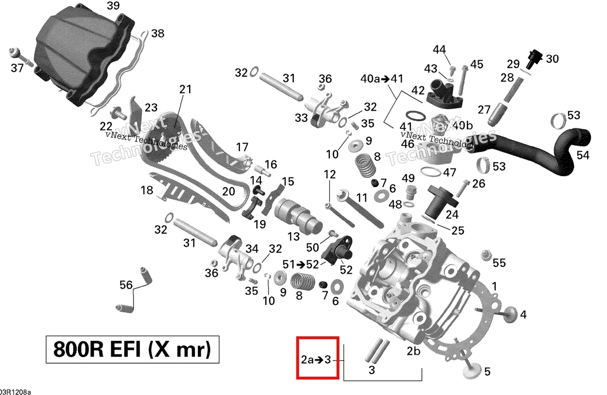 Деталь 420613534 (Cylinder Front Ass'y. SisГ¤ltää Osat 2-3. InnehГҐller Delar 2-3) на схеме узла 2012 Can-Am Outlander 800REFI Xmr Cylinder Head, Front