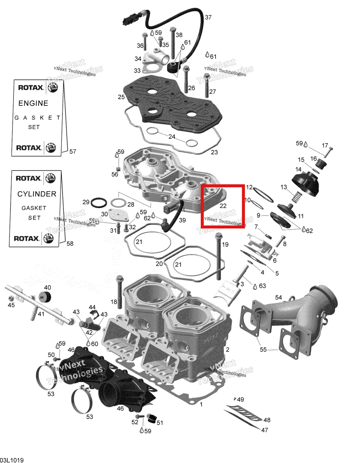 Деталь 420613704 (Деталь Cylinder Head (silver)) на схеме узла 2010 Ski-Doo Expedition TUV SE 600HO SDI XU Cylinder And Cylinder Head