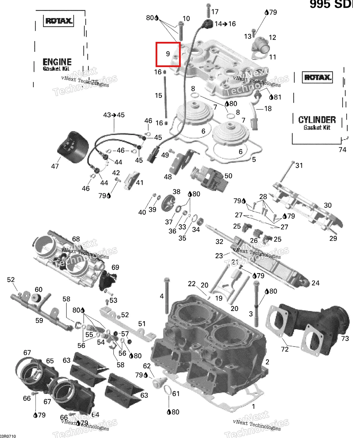 Деталь 420613720 на схеме узла 2007 Ski-Doo MACH Z Adrenaline Cylinder And Cylinder Head, Mach, Mxz, Hm Eur