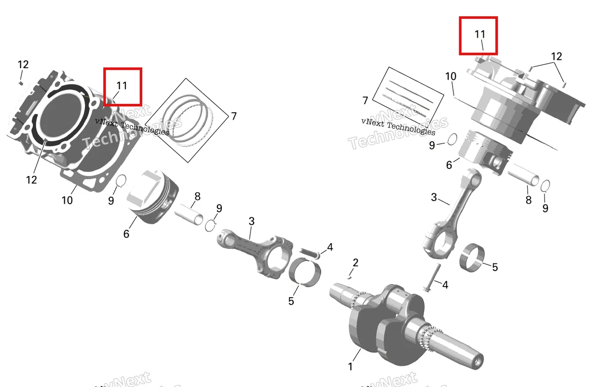 Деталь 420613887 на схеме узла Rotax - Crankshaft, Pistons And Cylinder
