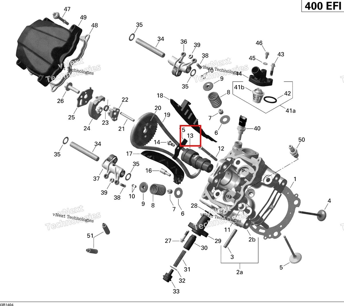 Деталь 420620011 на схеме узла 2014 Can-Am OUTLANDER 400 EFI, STD, XT Cylinder Head