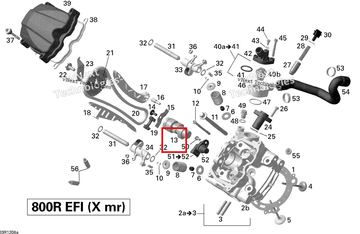 Деталь 420620025 на схеме узла 2012 Can-Am Outlander 800REFI Xmr Cylinder Head, Front