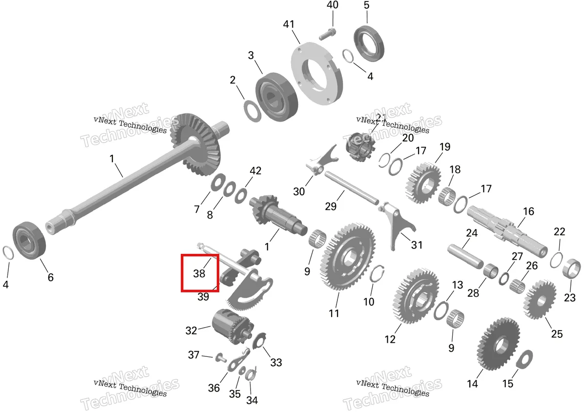Деталь 420620136 на схеме узла 2024 Can-Am Outlander MAX 450 EFI 6X6 - 4ZRA - DPS Package - Tundra Green Rotax - Gearbox