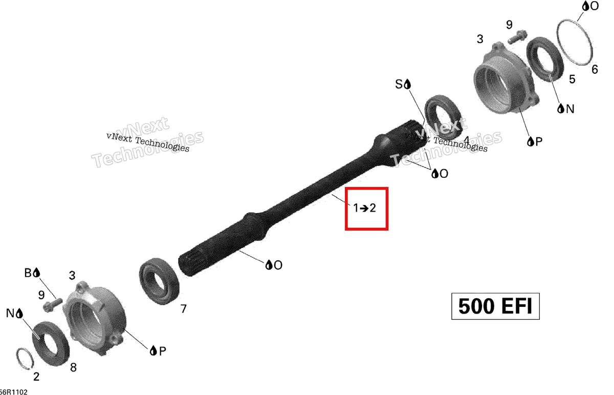Деталь 420620515 на схеме узла 2011 Can-Am Outlander 500 EFI Drive Shaft