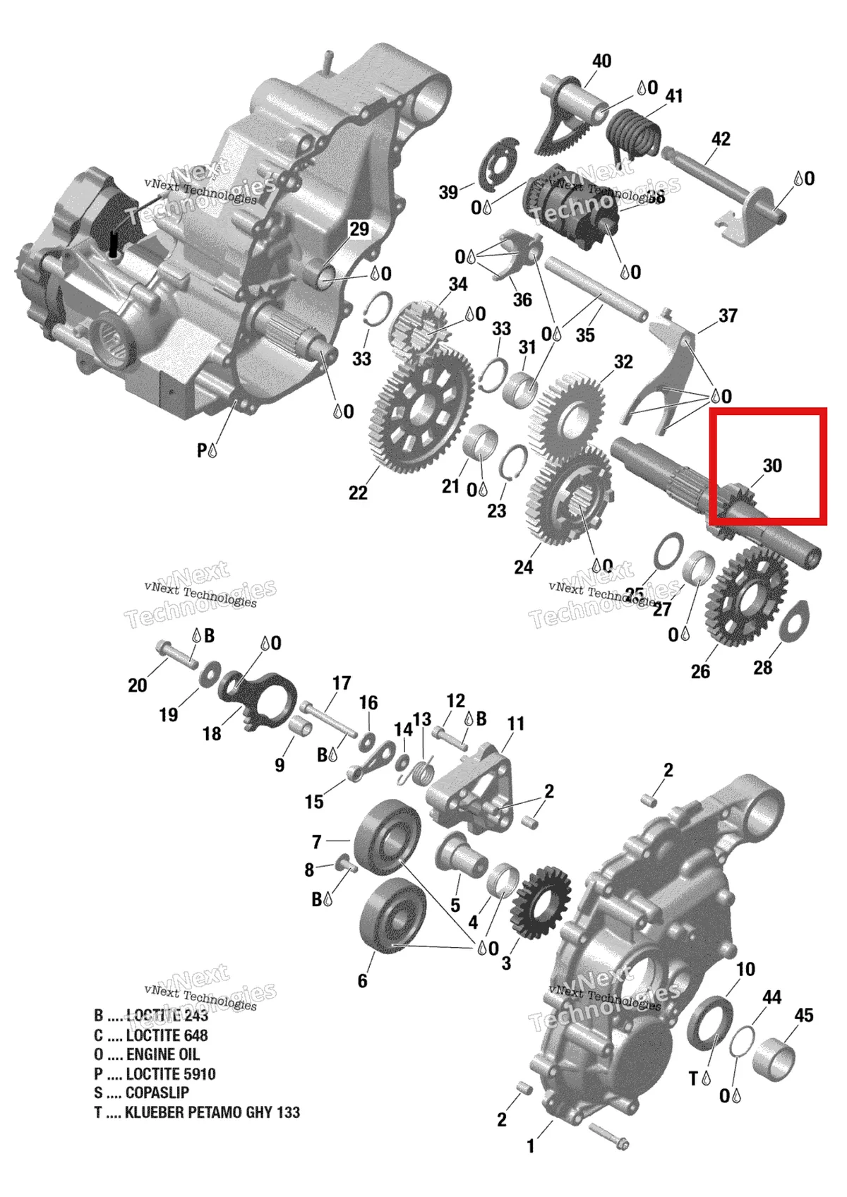 Деталь 420620673 на схеме узла 2019 Can-Am RENEGADE 650 EFI - T3 Gear Box 2 - 420684829