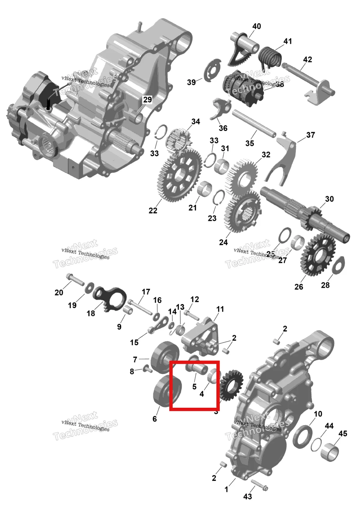 Деталь 420620681 на схеме узла 2026 Can-Am RENEGADE - 4X4 - XMR - 650 EFI - 5TTA - Catalyst Gray Rotax - Gearbox 2
